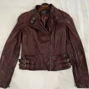 NWOT Polo Ralph Lauren Women’s Leather Moto Jacket, size 2.